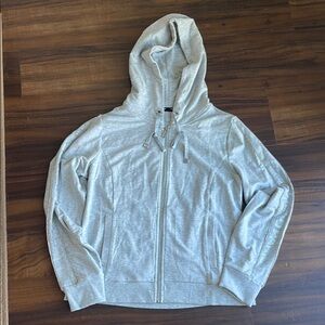 New KARL LAGERFELD PARIS Embellished Logo Zip Up Hoodie